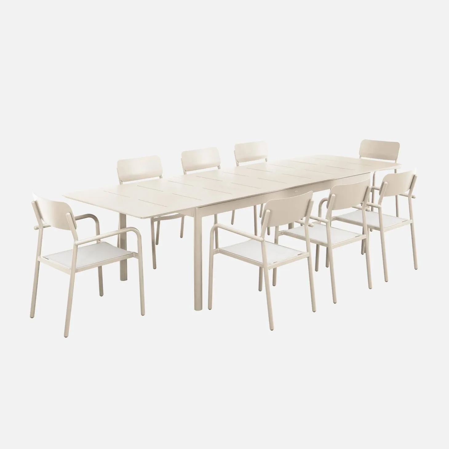 Mesa de jardim extensível de alumínio, 8 lugares