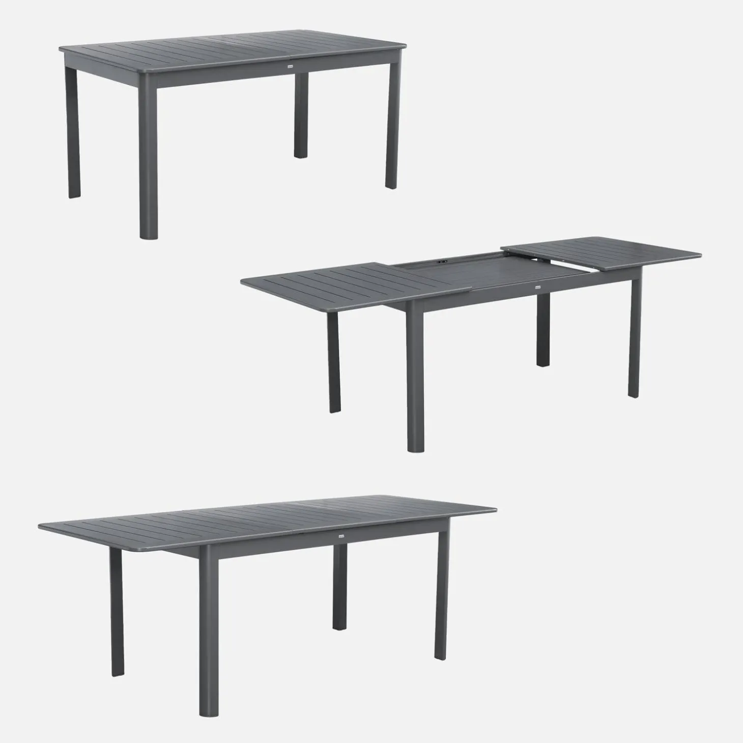 Mesa de jardim extensível em alumínio, 6 lugares