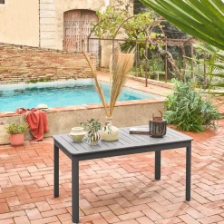 Mesa de jardim extensível em alumínio, 6 lugares