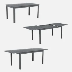 Mesa de jardim extensível em alumínio, 8 lugares