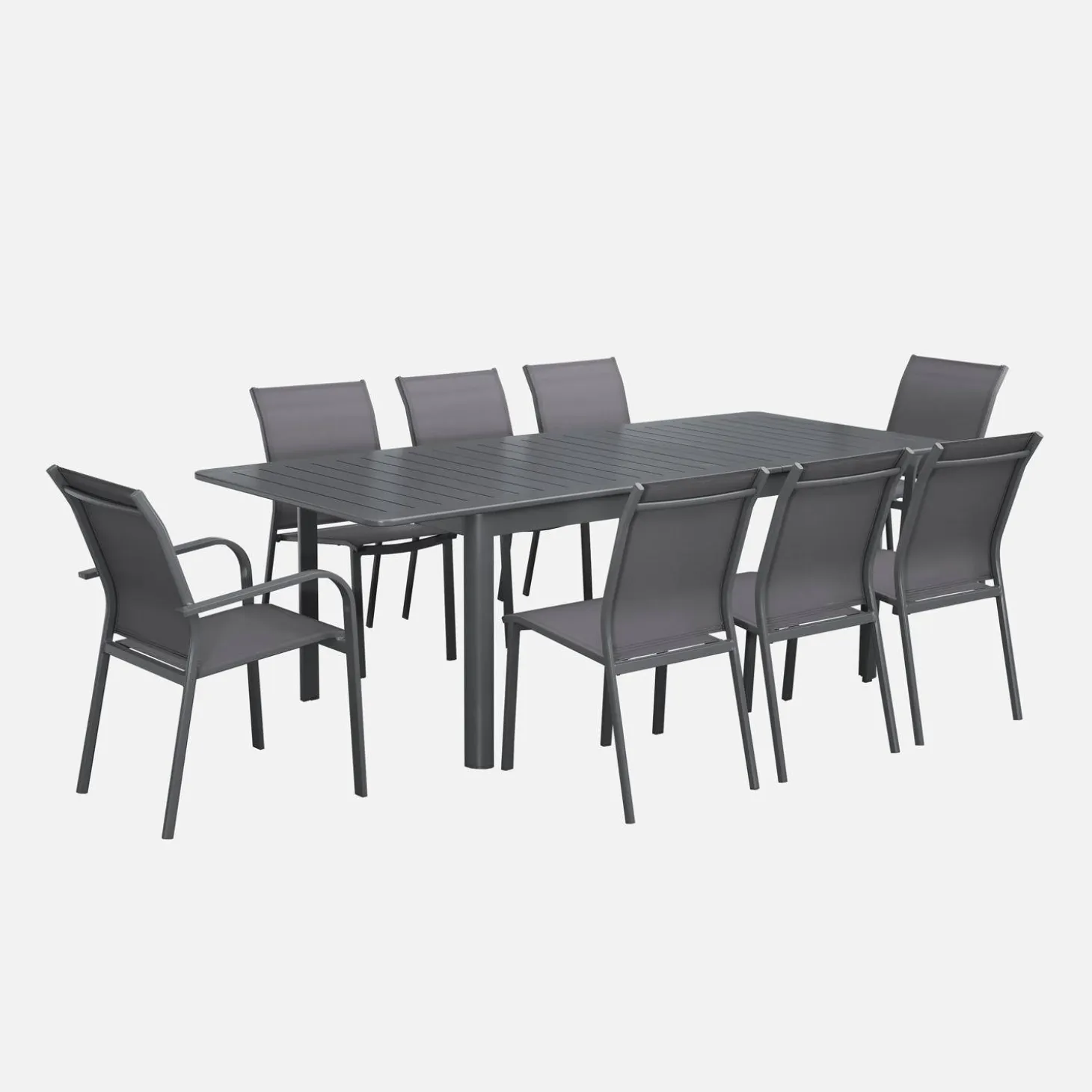 Mesa de jardim extensível em alumínio, 8 lugares