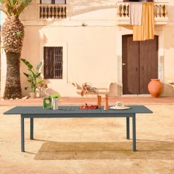 Mesa de jardim extensível em alumínio, 10 lugares