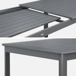 Mesa de jardim extensível em alumínio, 10 lugares