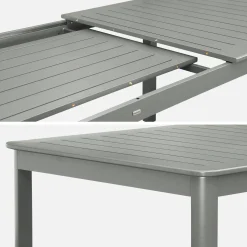 Mesa de jardim extensível em alumínio, 10 lugares