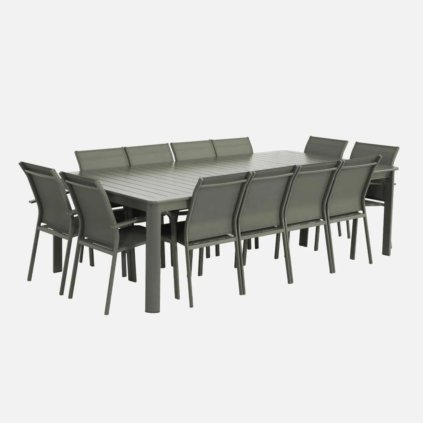 Mesa de jardim extensível em alumínio, 12 lugares