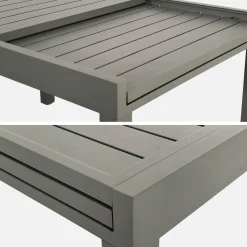 Mesa de jardim extensível em alumínio, 8 lugares