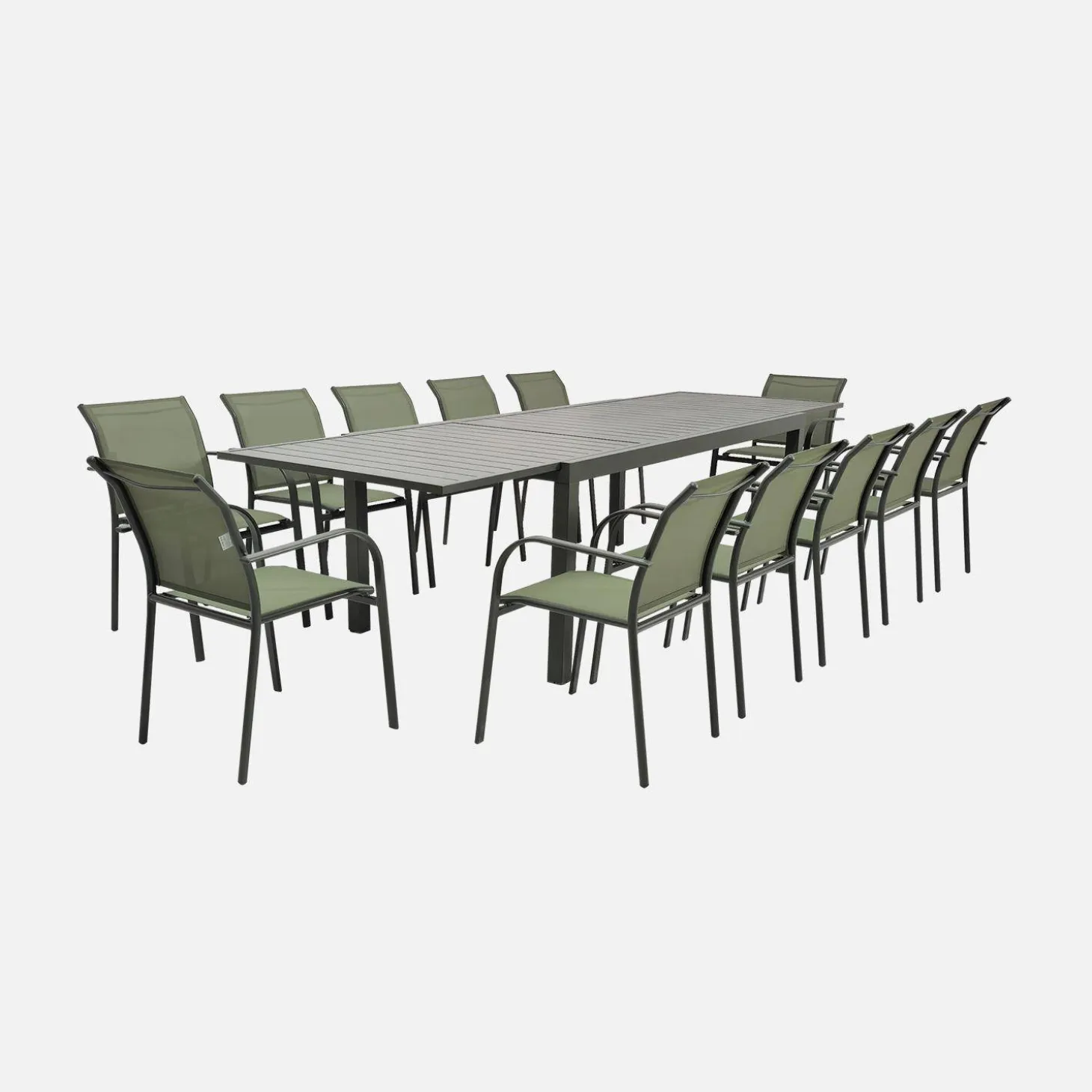Mesa de jardim extensível em alumínio para 10-12 lugares