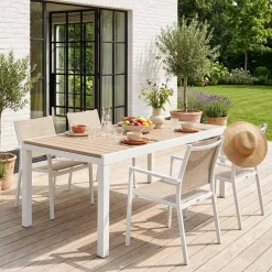Mesa de jardim extensível em alumínio 10-12 lugares