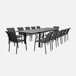 Mesa de jardim extensível em alumínio para 10-12 lugares