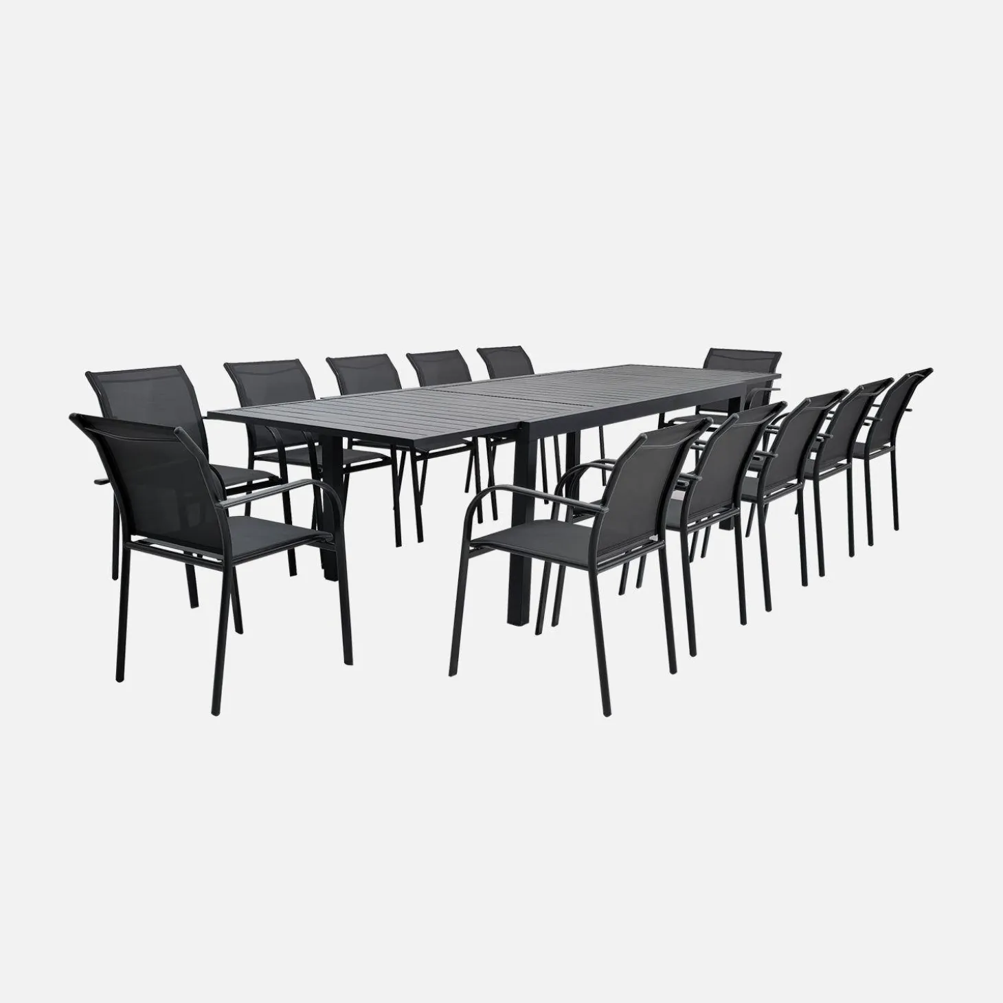 Mesa de jardim extensível em alumínio para 10-12 lugares