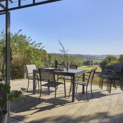Mesa de jardim extensível em alumínio, 8 lugares