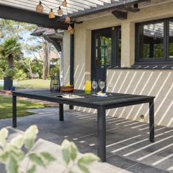 Mesa de jardim extensível em alumínio, 12 lugares