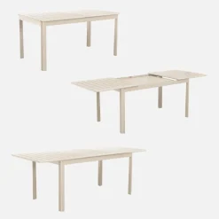 Mesa de jardim extensível em alumínio, 8 lugares