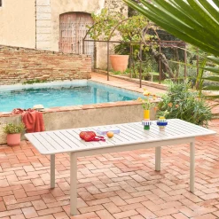 Mesa de jardim extensível em alumínio, 8 lugares