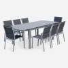 Mesa de jardim extensível em alumínio, 8 lugares
