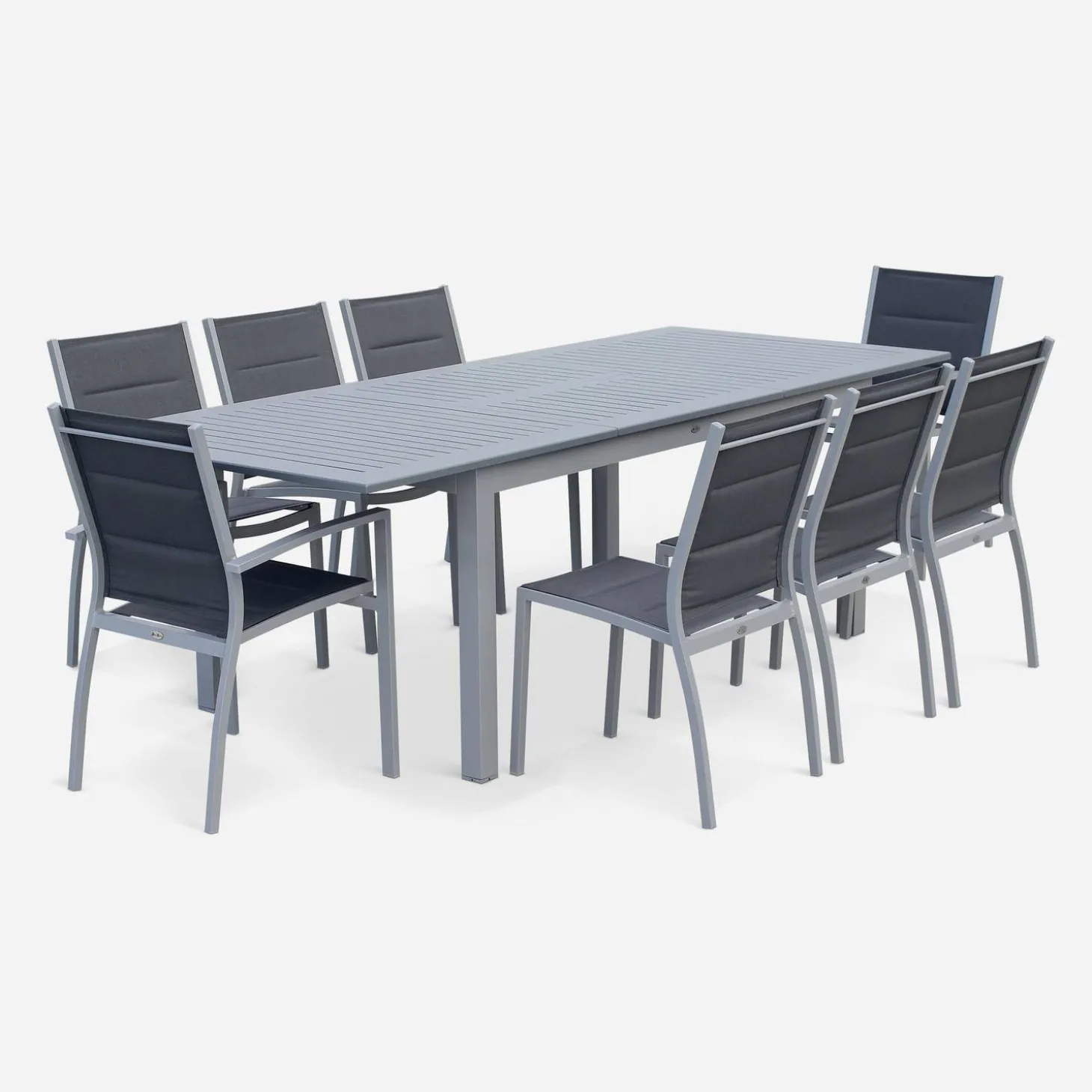 Mesa de jardim extensível em alumínio, 8 lugares