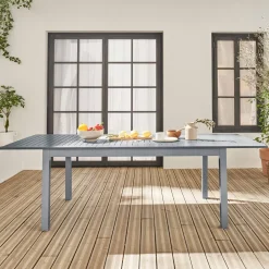 Mesa de jardim extensível em alumínio, 8 lugares