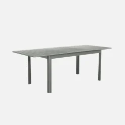 Mesa de jardim extensível em alumínio, 6 lugares