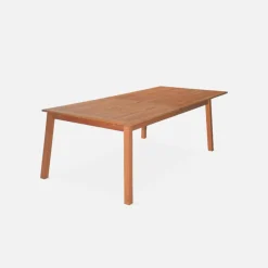 Mesa de jardim extensível em madeira de eucalipto, 10 a 12 lugares