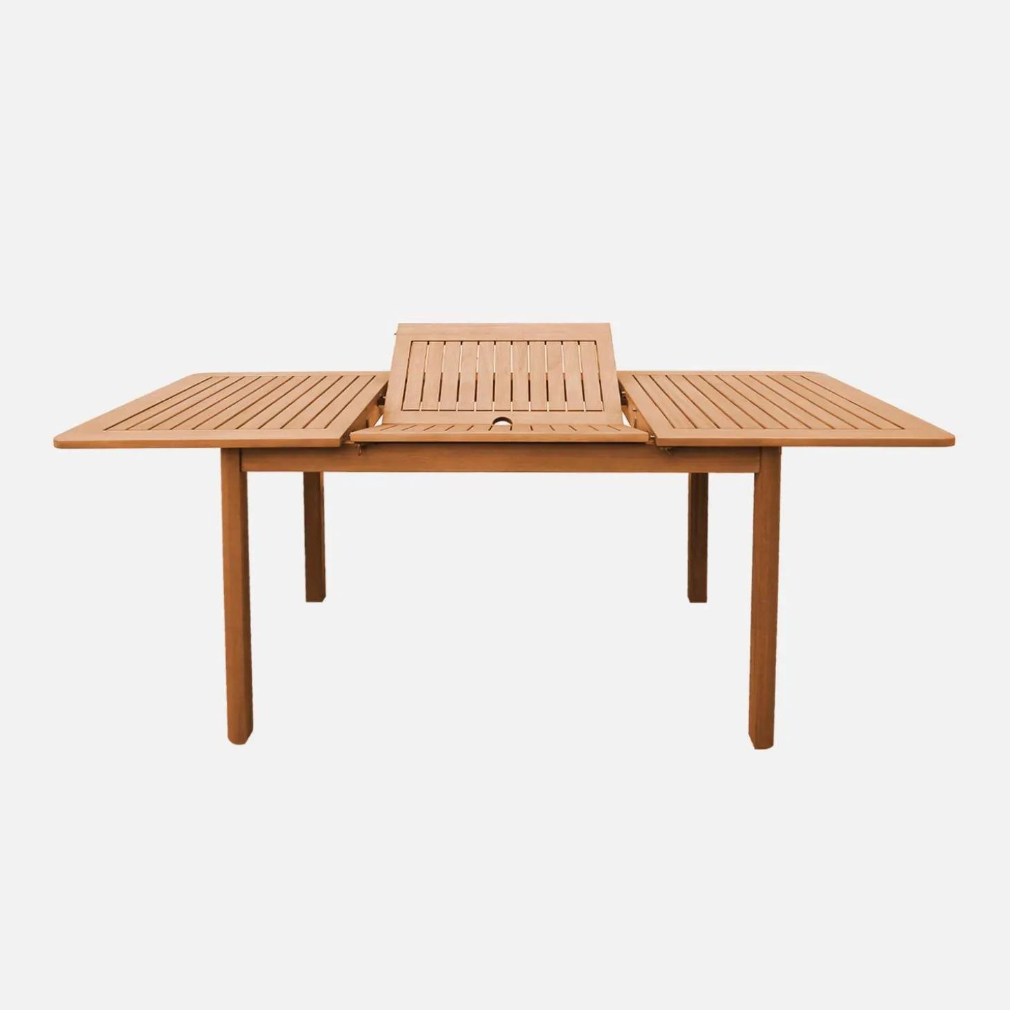 Mesa de jardim extensível em madeira de eucalipto, 4-6 lugares