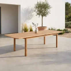 Mesa de jardim extensível em madeira de eucalipto, 6-12 lugares