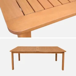 Mesa de jardim extensível em madeira de eucalipto, 6-12 lugares