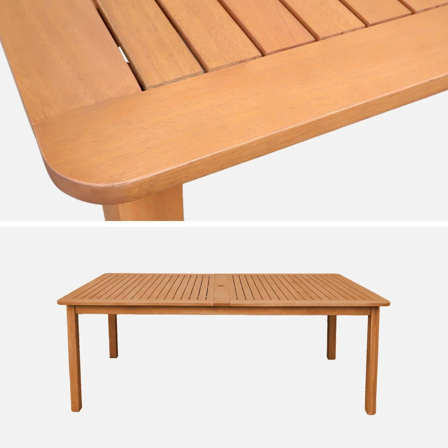Mesa de jardim extensível em madeira de eucalipto, 6-12 lugares