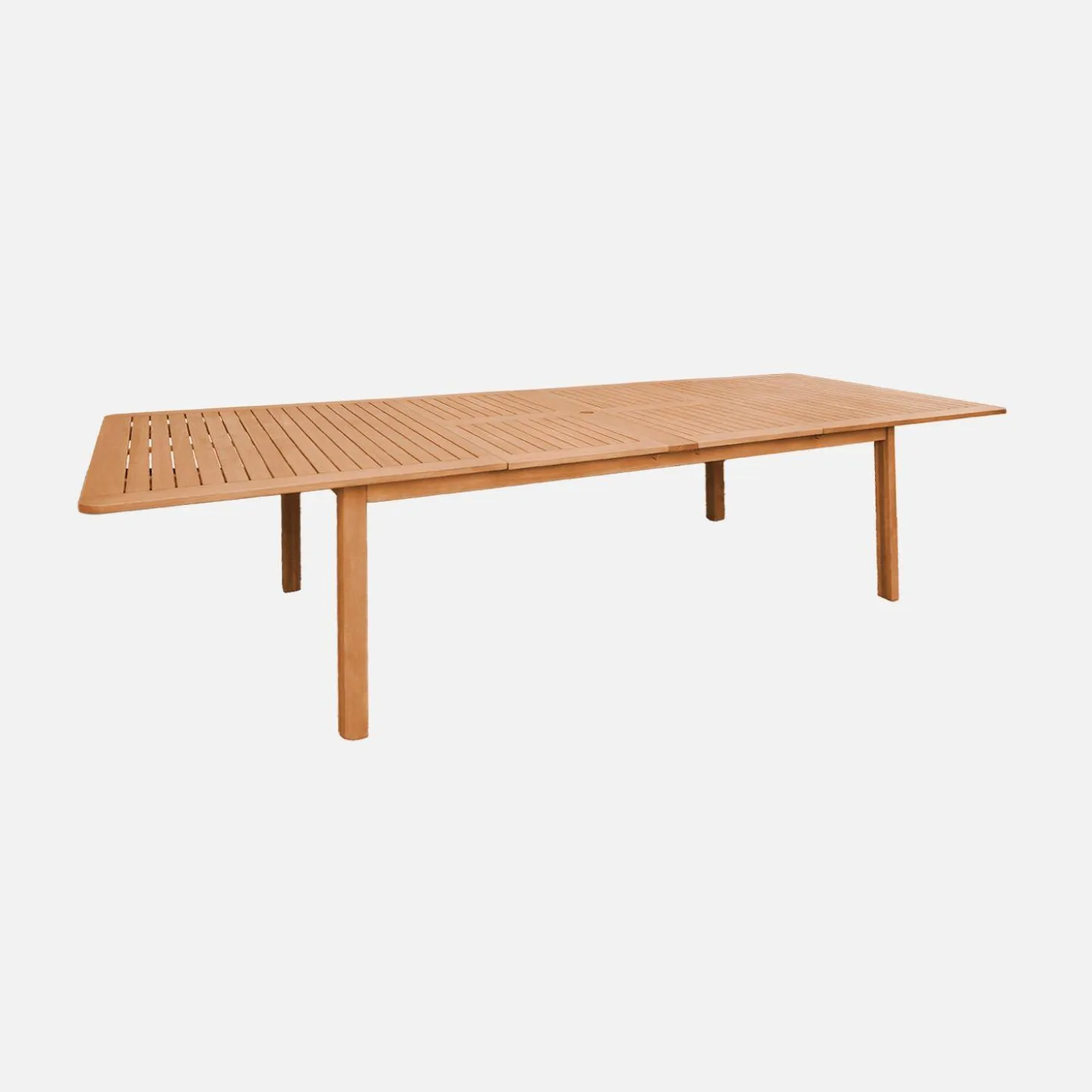Mesa de jardim extensível em madeira de eucalipto, 6-12 lugares