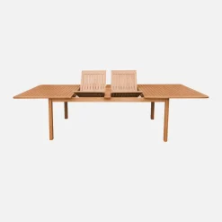 Mesa de jardim extensível em madeira de eucalipto, 6-12 lugares