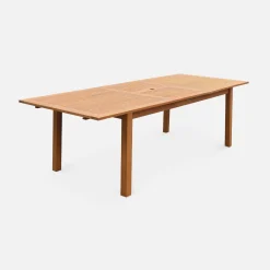 Mesa de jardim extensível em madeira, 8-10 lugares