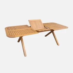 Mesa de jardim extensível em madeira de acácia, 6-8 lugares