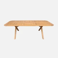 Mesa de jardim extensível em madeira de acácia, 6-8 lugares
