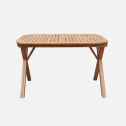 Mesa de jardim extensível em madeira de acácia, 4-6 lugares
