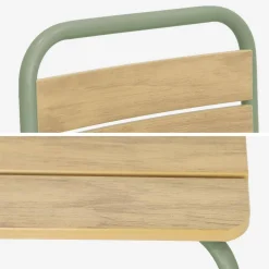Mesa de jardim infantil em aço e madeira com 4 cadeiras