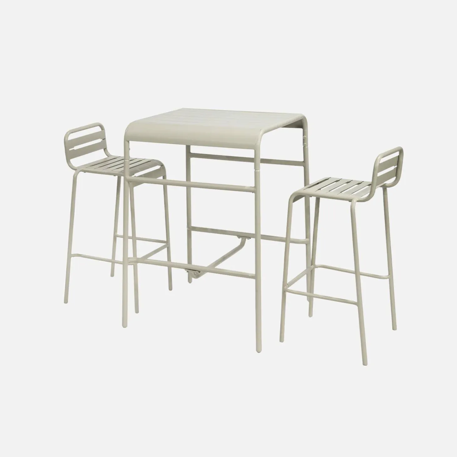 Mesa de jardim metálica de 2 lugares, 70cm