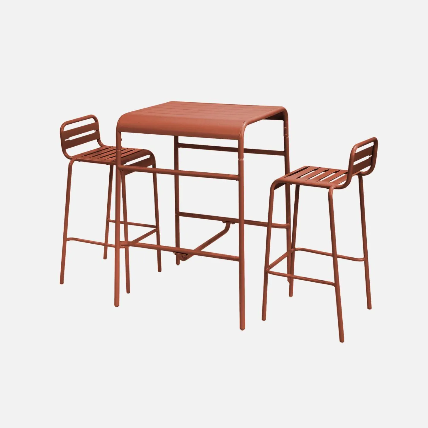 Mesa de jardim metálica de 2 lugares, 70cm