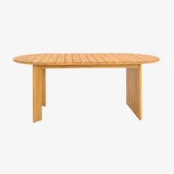 Mesa de jardim oval em madeira de acácia, 6 lugares