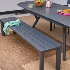 Mesa de jardim oval extensível em alumínio para 10 lugares