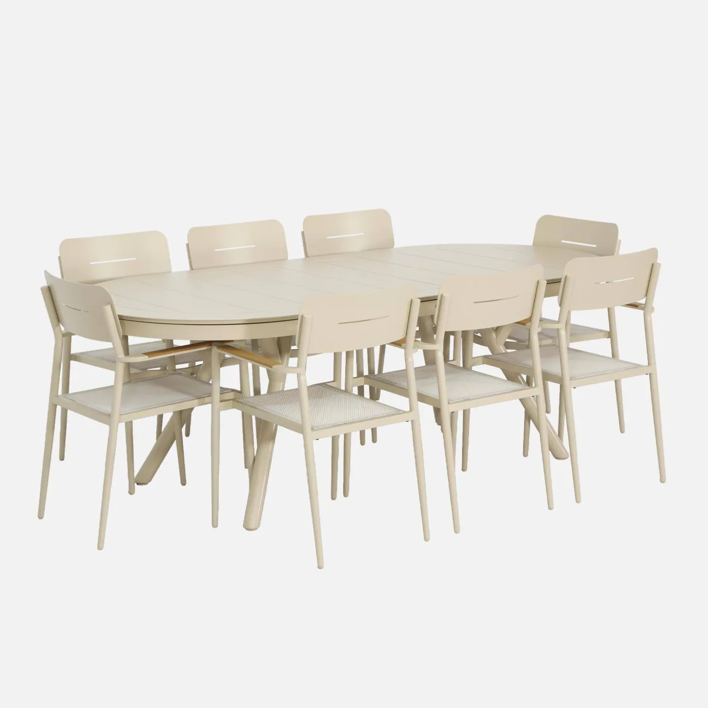 Mesa de jardim oval extensível em alumínio para 10 lugares