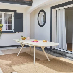 Mesa de jardim oval extensível em alumínio para 10 lugares