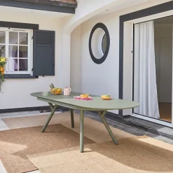 Mesa de jardim oval extensível em alumínio para 10 lugares