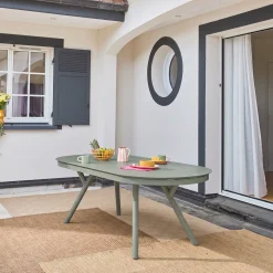 Mesa de jardim oval extensível em alumínio para 10 lugares