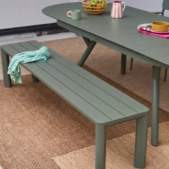 Mesa de jardim oval extensível em alumínio para 10 lugares