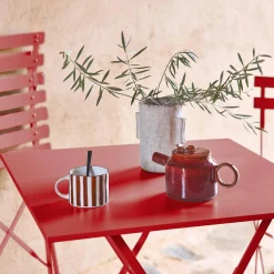 Mesa de jardim quadrada dobrável estilo bistrô, 2 lugares