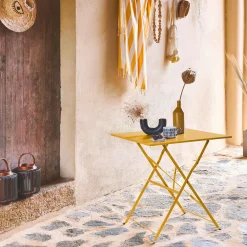 Mesa de jardim quadrada dobrável estilo bistrô, 2 lugares