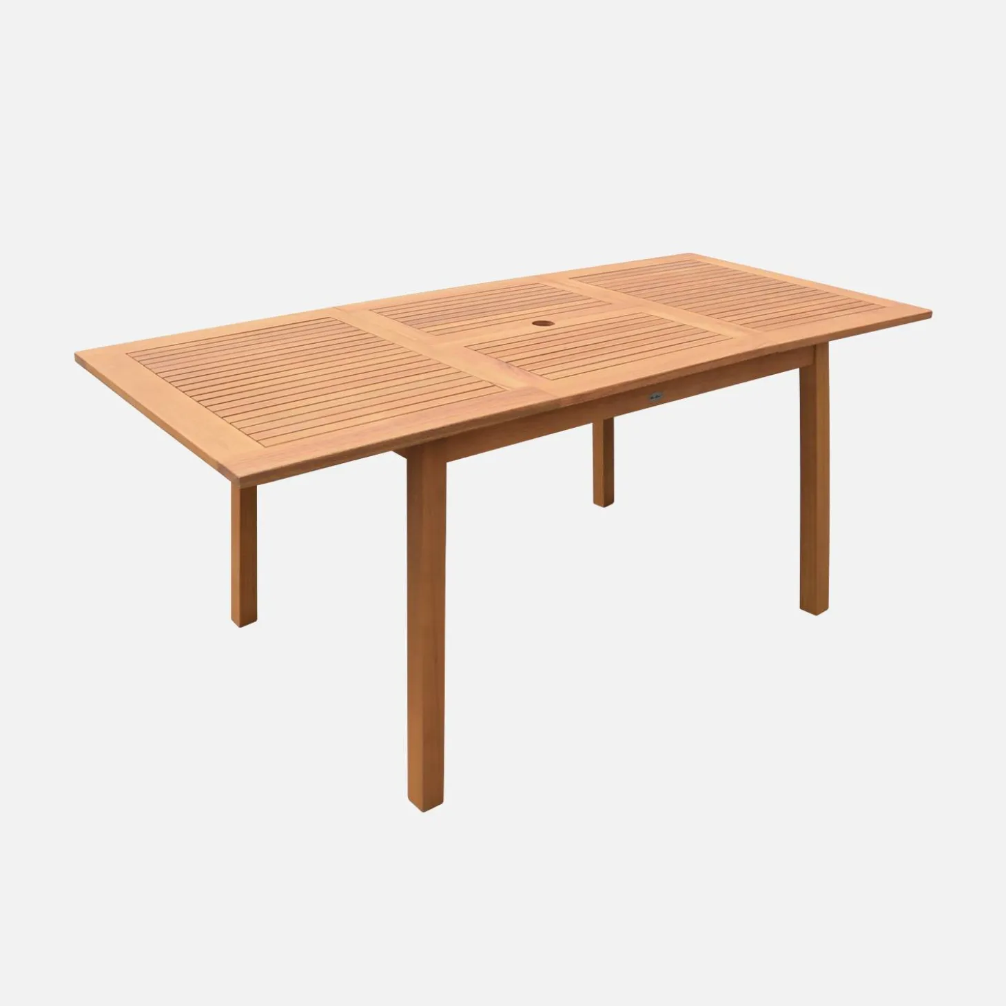Mesa de jardim retangular extensível em madeira, 6 a 8 lugares