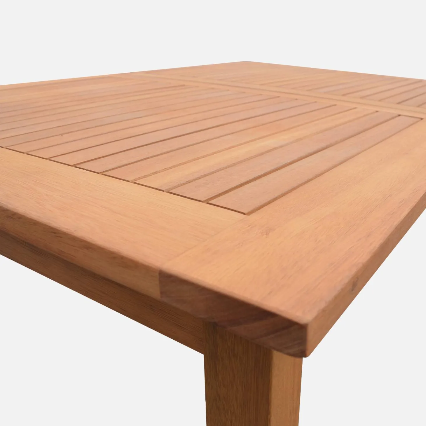 Mesa de jardim retangular extensível em madeira, 6 a 8 lugares