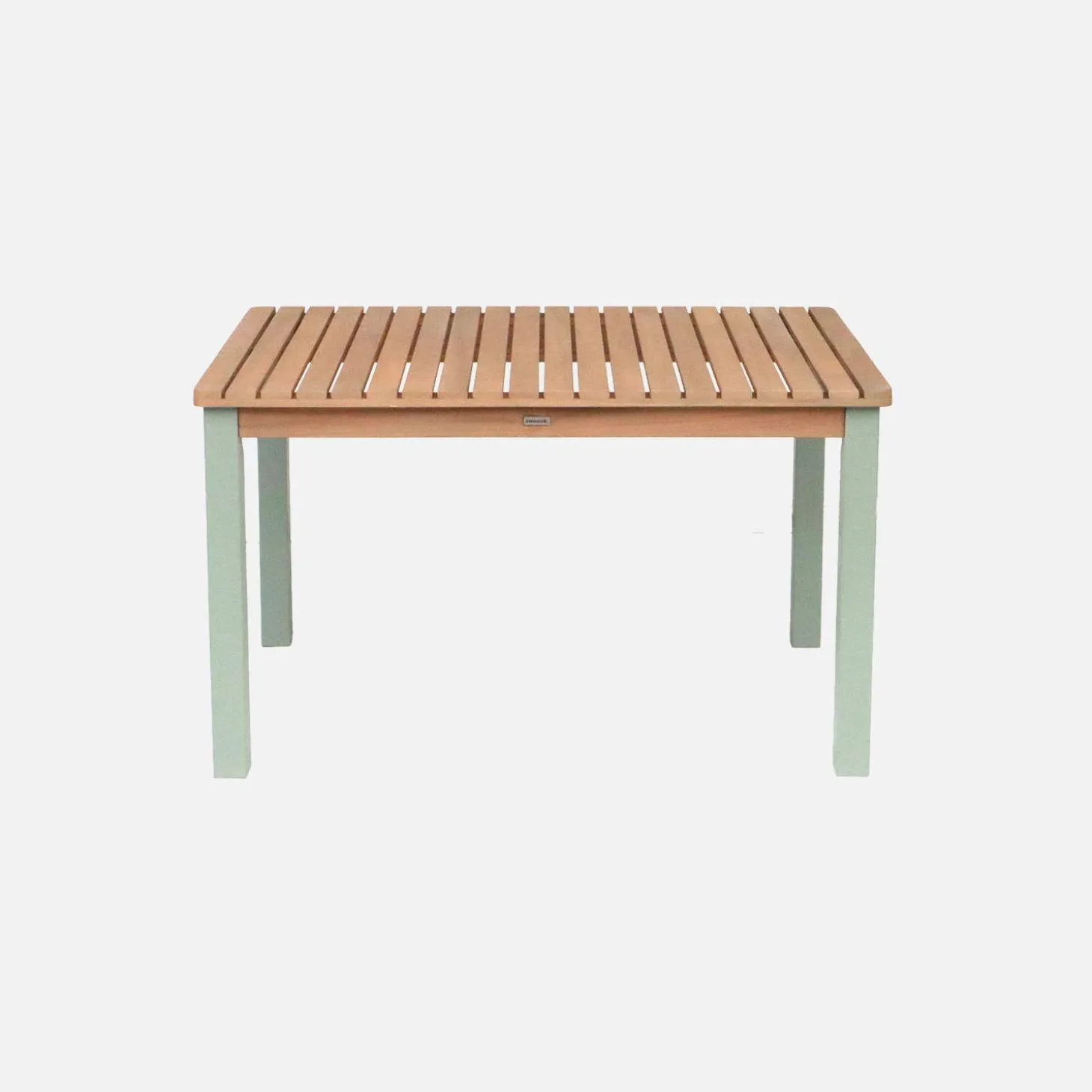 Mesa de jardim retangular infantil de madeira de acácia, 4 lugares