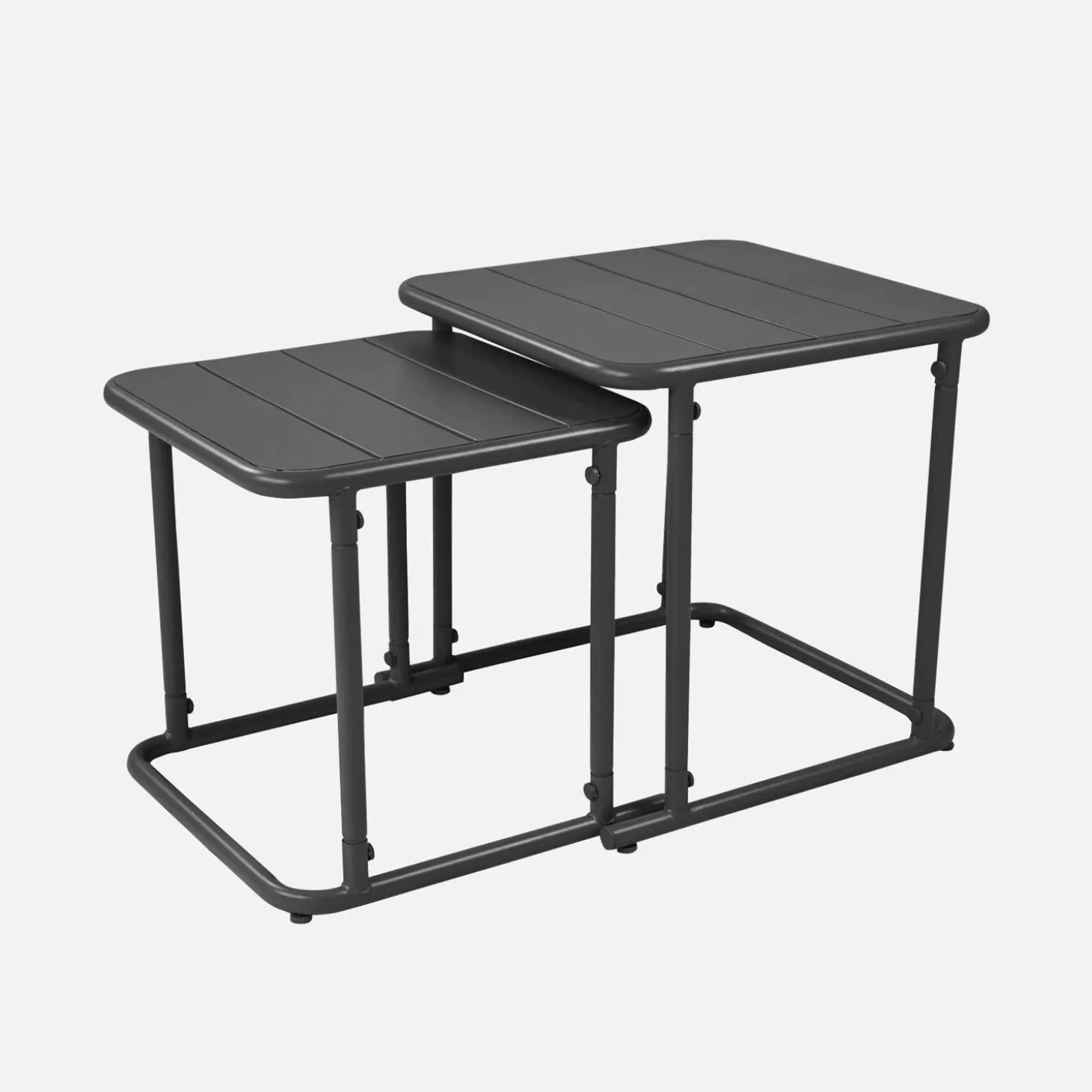 Mesa de ninho bistrô quadrada para exterior em aço, 45cm