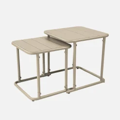 Mesa de ninho bistrô quadrada para exterior em aço, 45cm
